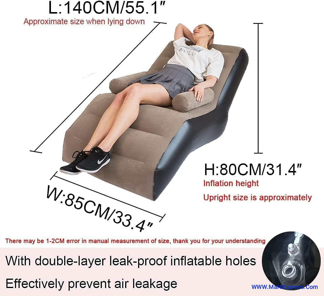 Air Sofa, Inflatable Sofa Chair, Air Chair, Inflatable Sofa, Portable Sofa, Single Seater, Sofa Chair Bed Set Portable Recliner with Air Pump