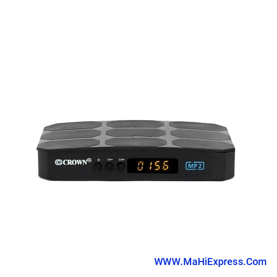 Crown Free Dish Set Top Box DTH MPEG4 Technology Full HD MP2 Set Top Box for 200+ Life Time Free TV Channels Free Dish Stream