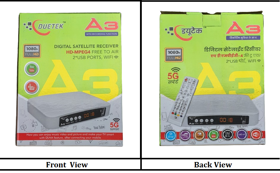 Sayeny Duetek A3 HD Digital Free To Air Set Top Box record Live Programs 5G Media Streaming Device (White)