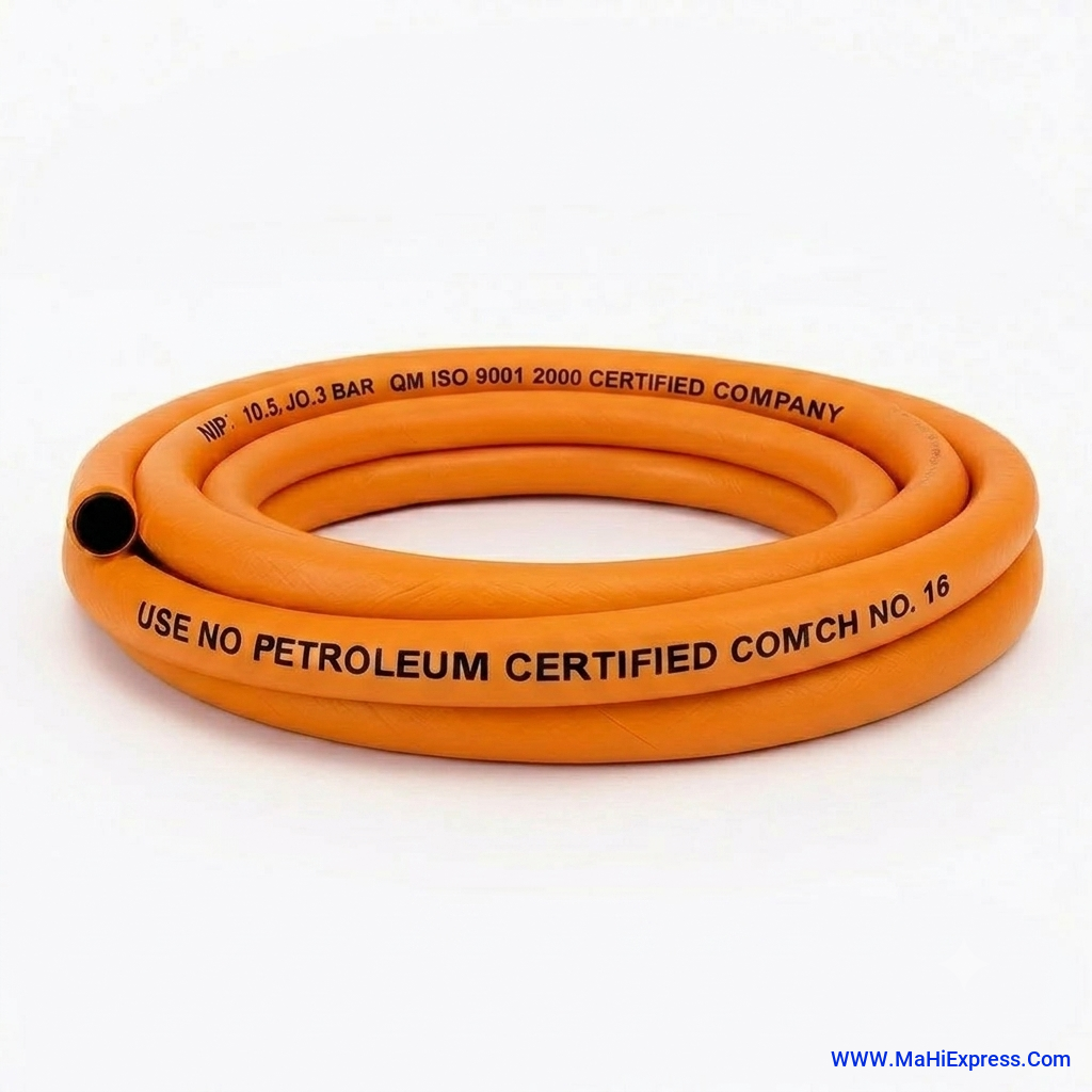 OHG Bharat Gas Steel Reinforced LPG Gas Hose Pipe+Regulator+2pcs Clip lpg suraksha hose pipe 1.5 meter Hose Pipe (1.5 m)