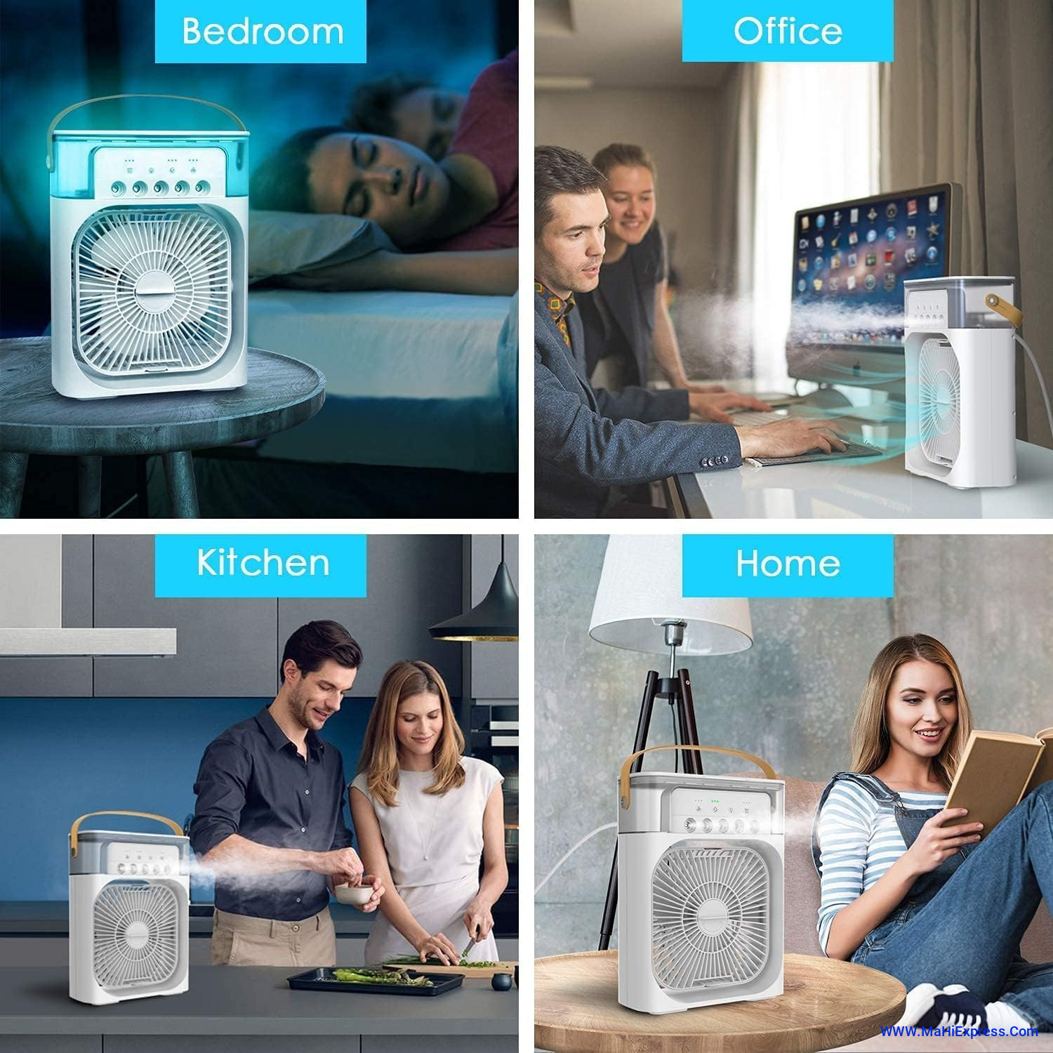 Sayeny Mini Cooler for Room Cooling Mini AC Portable Mini Fan Artic Cooler with 7 Colors LED Light, 1/2/3 H Timer, 3 Wind Speeds and 3 Spray Modes for Office,Home,Dorm,Travel* (1)