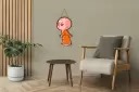 Ocean Garnature Designer Wooden Buddha Wall Hangings Home Decor Items wall for living room  (Red)