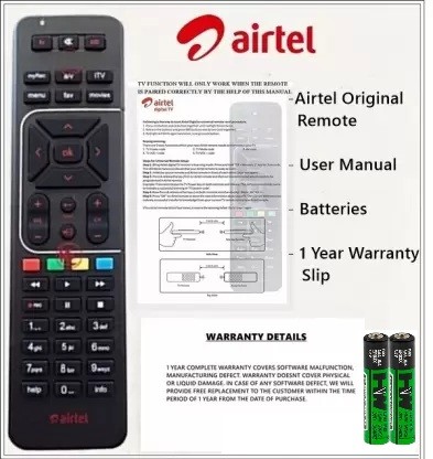 Sayeny Airtel Universal 100% Genuine HD Recording Universal Airtel DTH Remote Controller  (Black)