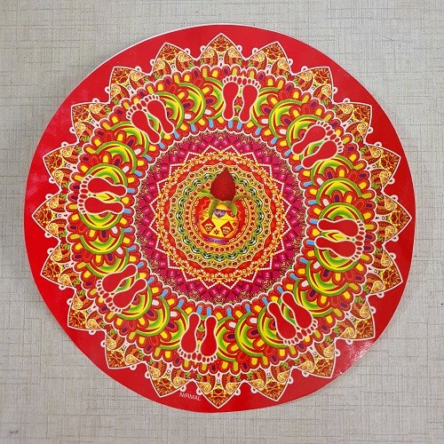 Ocean Garniture 10 Inch Colorful (Kalash) Rangoli Sticker Set for Home Decoration Self Adhesive Sticker  (Pack of 1)
