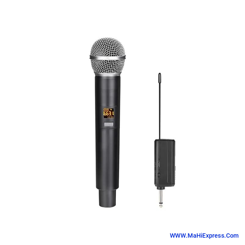 Sayeny UHF Wireless Microphone Handheld Microphone Wireless with Rechargeable Receiver Rechargeable Mic System for House Parties, Outdoor Party, Singing, Classroom (Single Cordless)