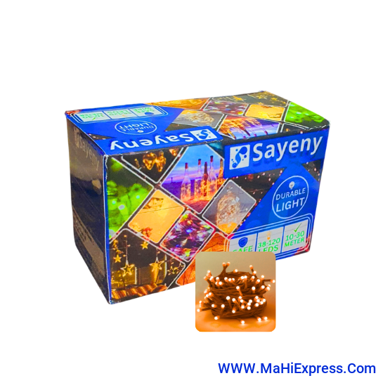 Sayeny Galaxy Pixel Light | Festive Ladi Lights | 13 Meter | 40 LEDs | Orange | Pack of 1 | Direct 2-pin Plug | BIS Safe Wire | for Home Decoration, Diwali, Festival, Birthday, Marriage